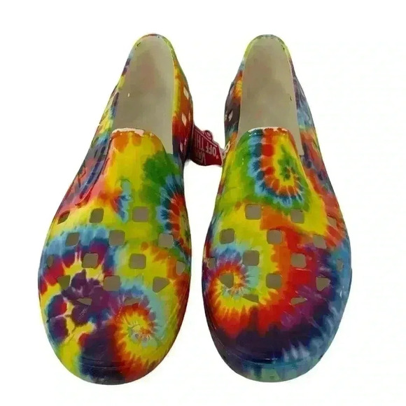 Vans Tie Dye Rubber Slip on Trek Shoes Men's Size 10 Colorful Multicolor - Picture 3 of 7